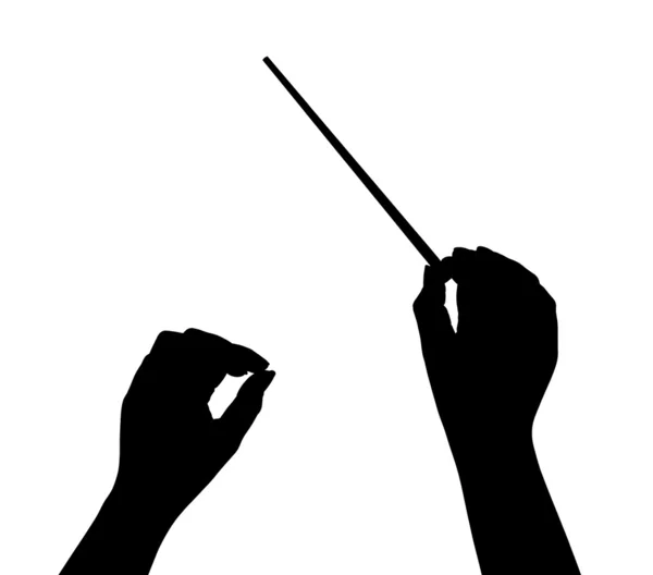 Ręce dyrygent muzyki — Zdjęcie stockowe