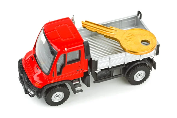 Toy car truck with key — Stock Photo, Image
