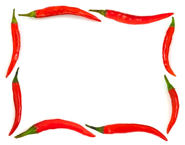 Frame made of red hot chili pepper — Stock Photo, Image