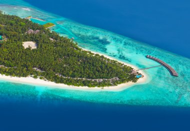Tropical island at Maldives clipart
