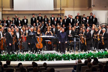 MOSCOW, RUSSIA - NOVEMBER 15: Russian National Orchestra perform clipart