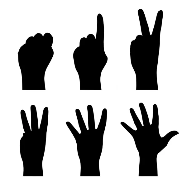 Počítání rukou (0 až 5) — Stock fotografie