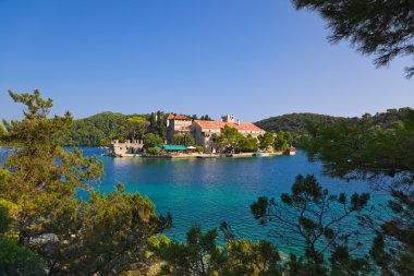 Monastery at island Mljet in Croatia clipart