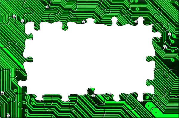 Computer board made of puzzle — Stock Photo, Image