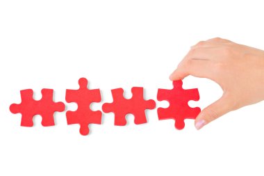 Hand and puzzle clipart