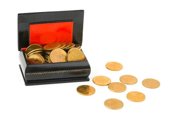 Altın para kutusu — Stok fotoğraf
