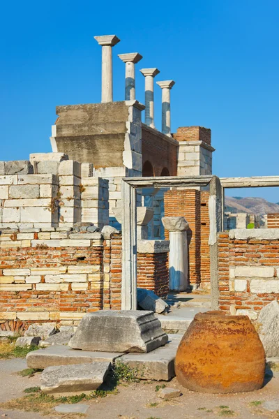 Ruïnes van st. johns basiliek in selcuk-Efeze Turkije — Stockfoto