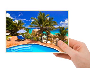 Beach photography in hand clipart