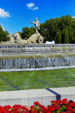 The fountain of Neptune in Madrid, Spain clipart