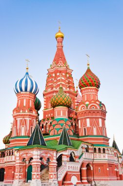 Saint Basil Cathedral on Red square, Moscow at sunset clipart