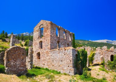 Ruins of old town in Mystras, Greece clipart