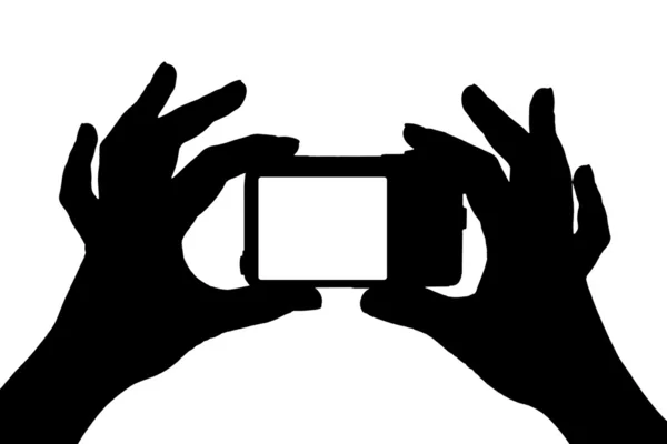 Fotokamera i händerna — Stockfoto
