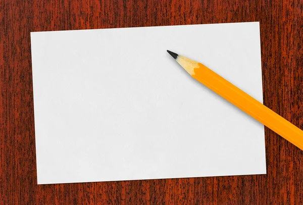 Kalem ve kağıt kartı — Stok fotoğraf