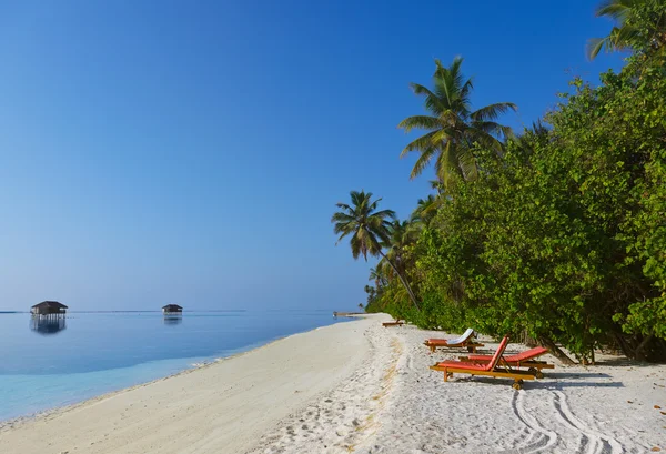 Tropická pláž na Maledivy — Stock fotografie
