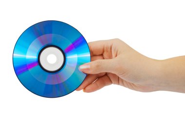 Hand with computer disk clipart