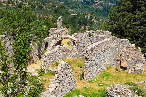 Ruínas da cidade velha em Mystras, Grécia — Fotografia de Stock