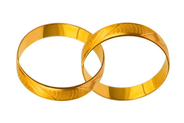 Anéis de casamento conectados — Fotografia de Stock