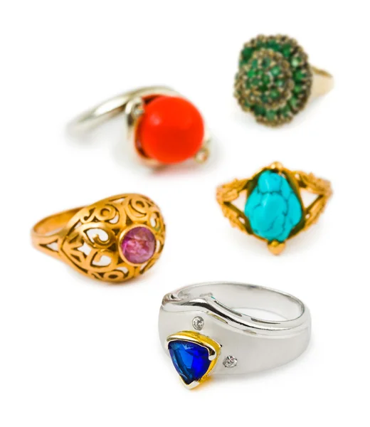 Prsteny a šperky — Stock fotografie
