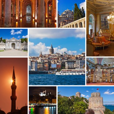 Collage of Istanbul Turkey images clipart