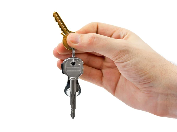 Hand och nycklar — Stockfoto