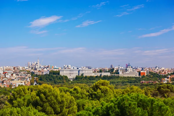 stock image Royal Palace and the Almudena Cathedral - Madrid Spain