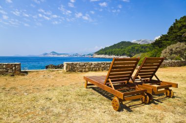 sandalye üzerinde plaj, dubrovnik, Hırvatistan