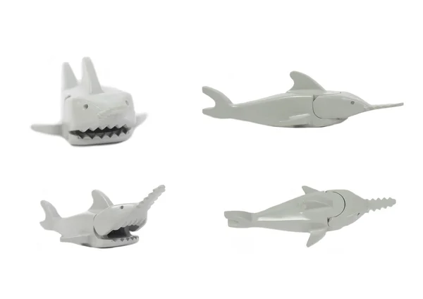 톱 상어 장난감 레고 합성 — 스톡 사진