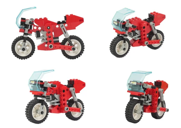 Lego toy motorcycle collages — Stock Photo, Image