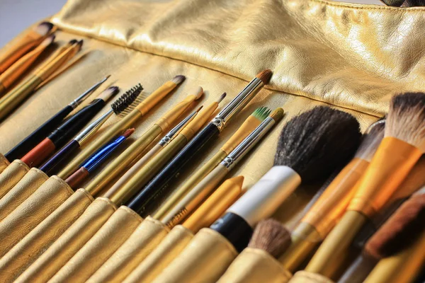 stock image Set of professional cosmetic brushes, make up brushes