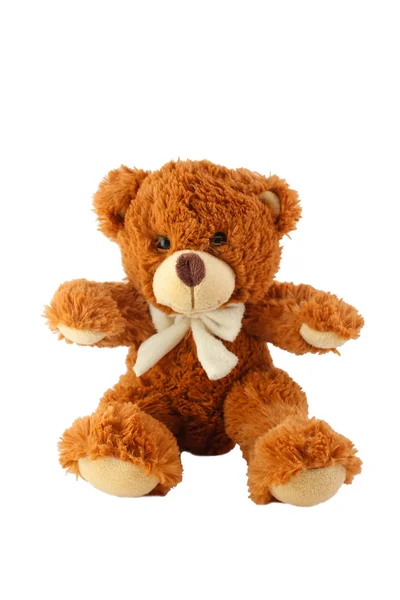 Изолированная игрушка плюшевого медвежонка — стоковое фото