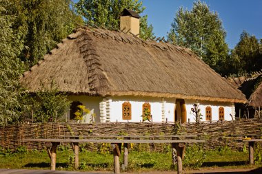 Ukrainian old house in the village clipart