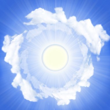 Blue sky and sun light. clipart