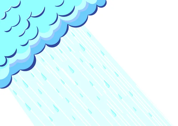 Deszcz ilustracja wektorowa ciemne chmury niebieski .cartoons — Wektor stockowy