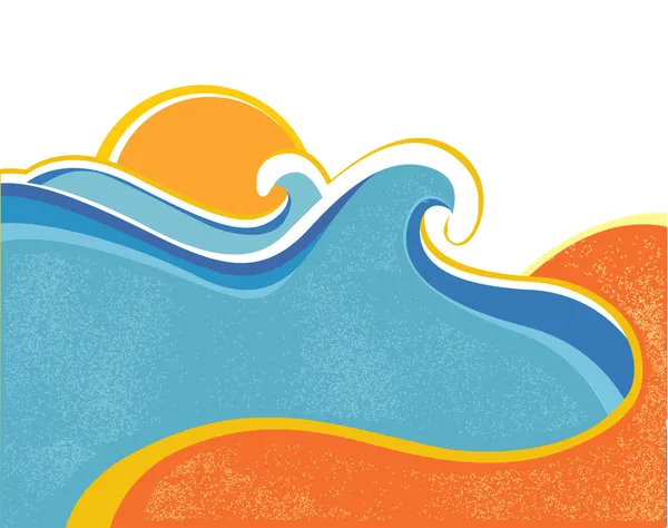Mořské vlny poster.abstract — Stockový vektor