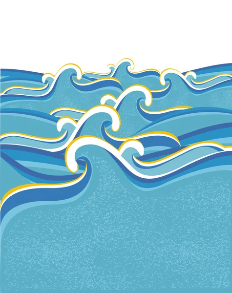 Deniz dalgaları soyut tasarım için beyaz zemin üzerine — Stok Vektör