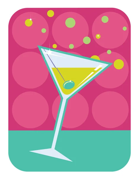 Martini retro stílusú illusztráció. — Stock Vector