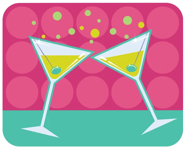 Martinis retro style illustration. — Stock Vector