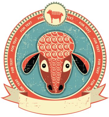 koyun etiket üzerinde kağıt texture.vintage tarzı eski başkanı.