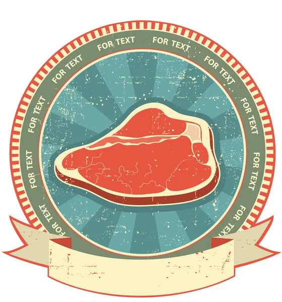 Etykieta mięsa na stary tło texture.vintage — Wektor stockowy