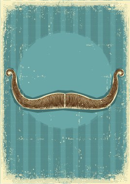 mustaches background.Retro image on old paper clipart