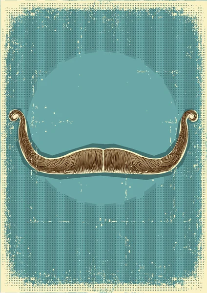 Mustaches background.Retro image on old paper — Stock Vector