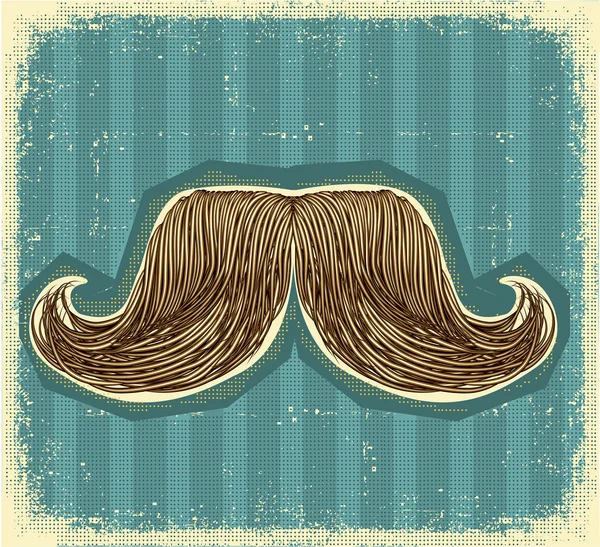Mustaches símbolo establecido en la textura de papel viejo.Fondo vintage — Vector de stock