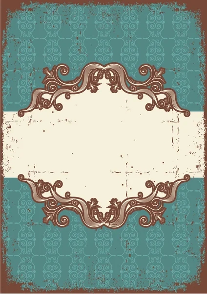 Abstract vintage frame with vignettes for text on old paper text — Stock Vector