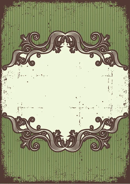 Abstract vintage frame with vignettes for design on old paper te — Stock Vector