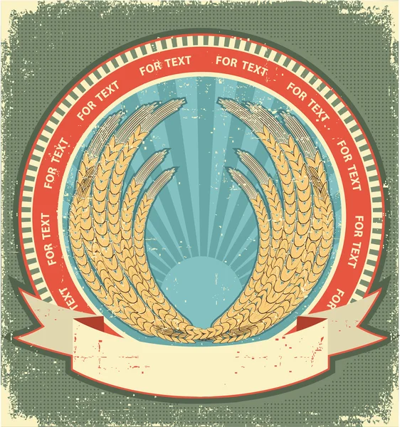 Symbole de blé de l'étiquette.Vintage fond sur la texture de vieux papier f — Image vectorielle