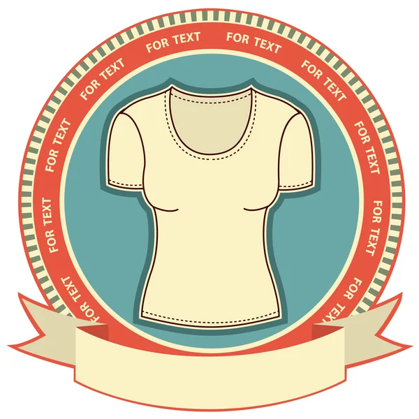 Etiqueta de la ropa fijada en blanco.Vector mujer camiseta fondo — Vector de stock