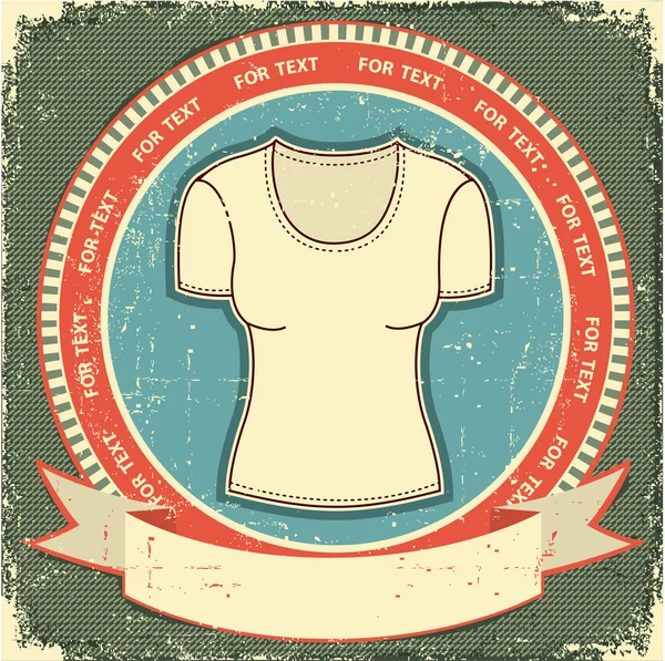 Etiqueta de roupas definido no vintage velho paper.Vector t-shirt fundo — Vetor de Stock