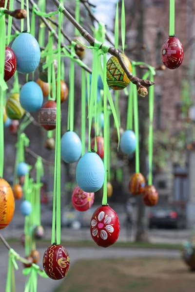 Easter eggs in the square — Stock Photo, Image