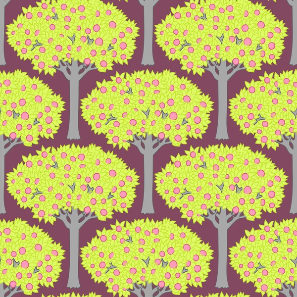 Hladký vzor se stromy — Stockový vektor