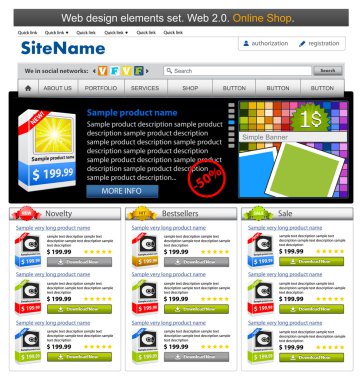 Web design elements set clipart